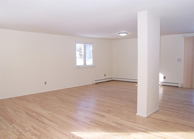 spare room with light hardwood / wood-style flooring