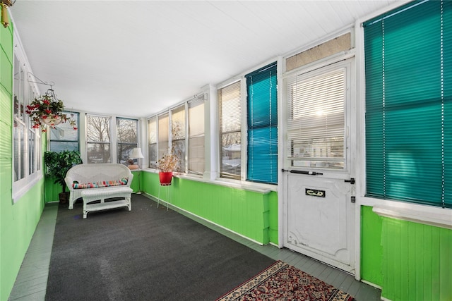 view of unfurnished sunroom