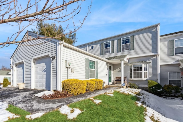 view of front property with a garage