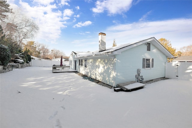 view of snowy exterior