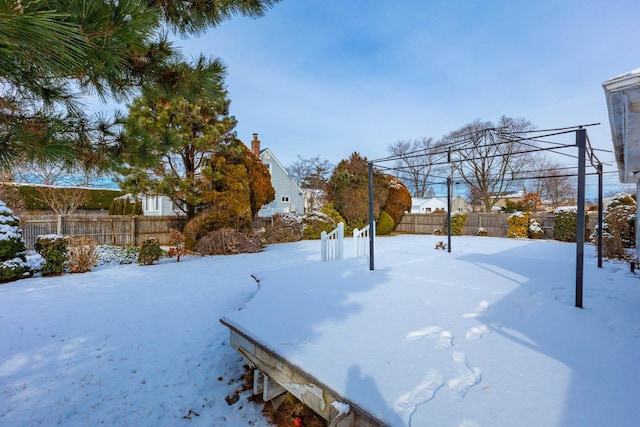 view of snowy yard