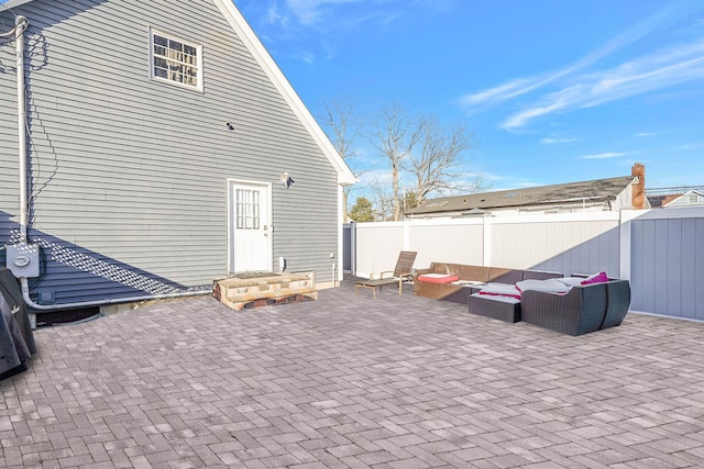 view of patio with an outdoor hangout area