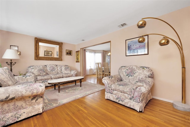 living room featuring hardwood / wood-style floors