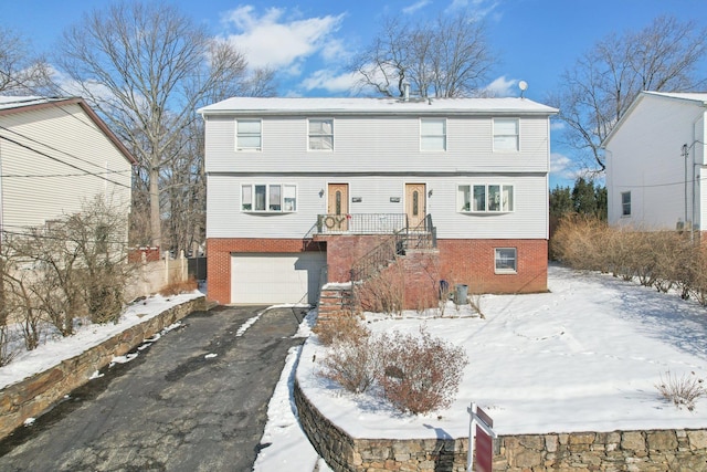 view of front property with a garage