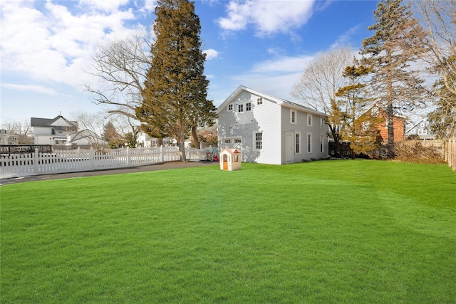 view of yard with a playground