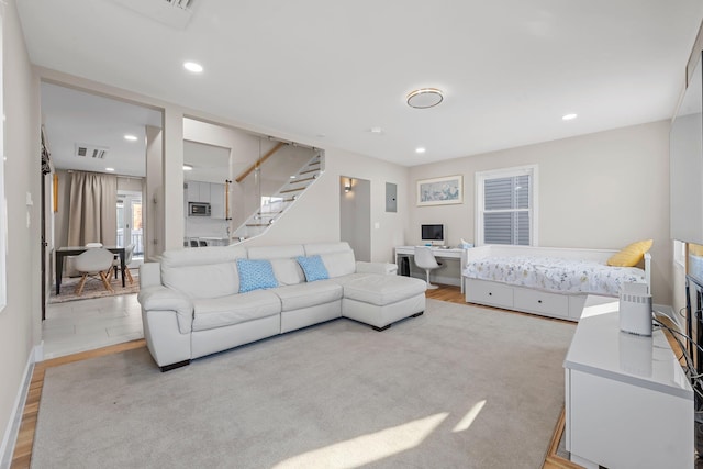 bedroom featuring light hardwood / wood-style flooring