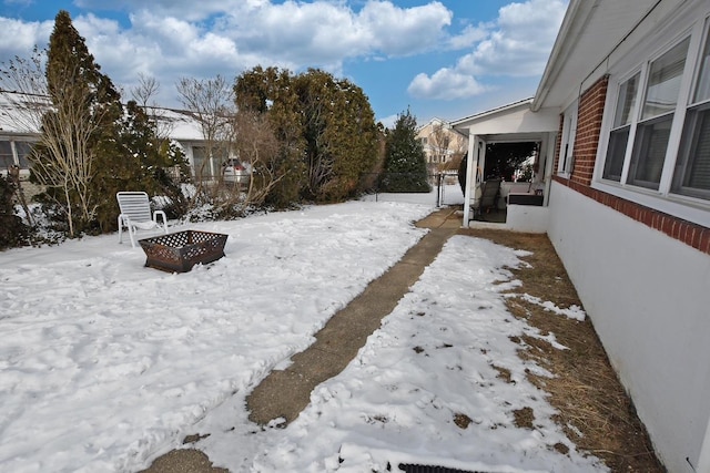 view of snowy yard