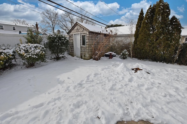 view of snow covered structure