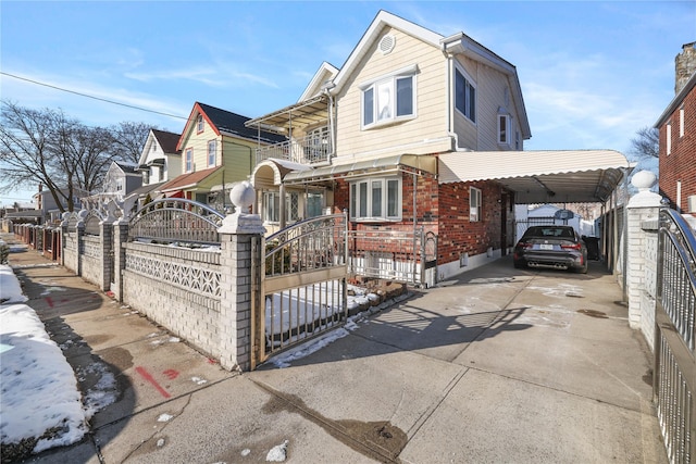 view of front of house with a carport