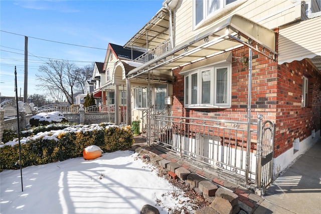 view of snowy exterior