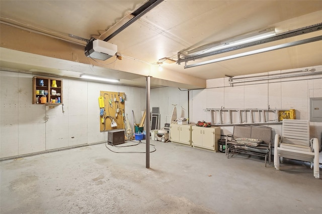 basement with electric panel