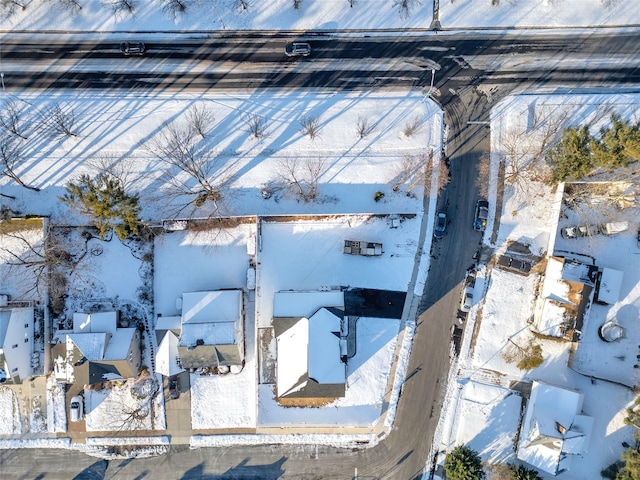 view of snowy aerial view