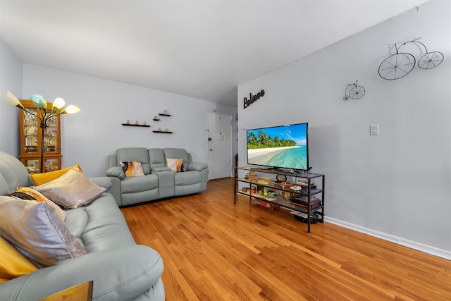 living room featuring light hardwood / wood-style floors