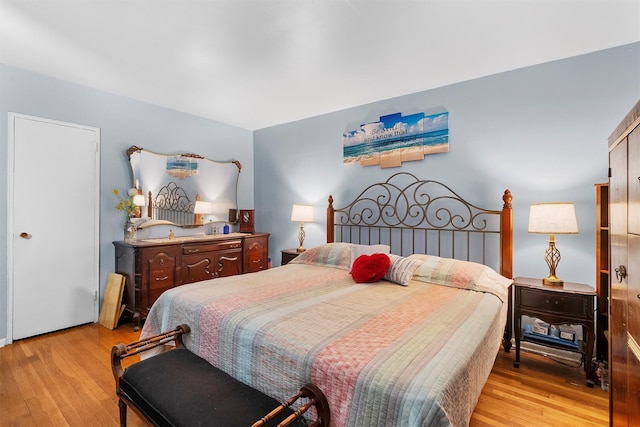 bedroom featuring light hardwood / wood-style flooring