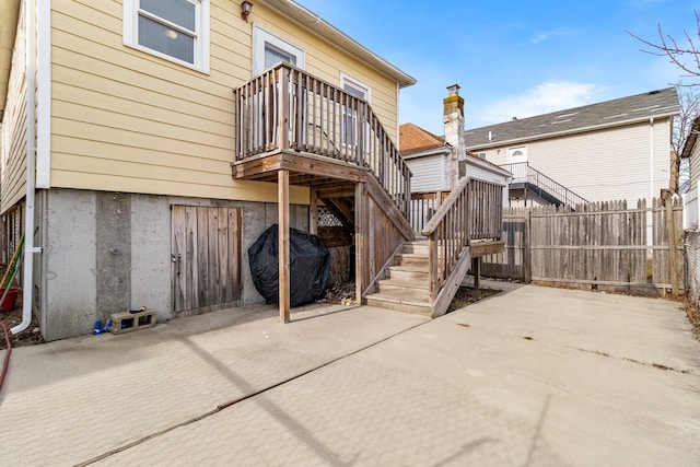 back of property with a patio area