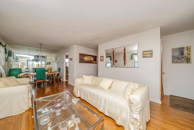 living room featuring hardwood / wood-style flooring