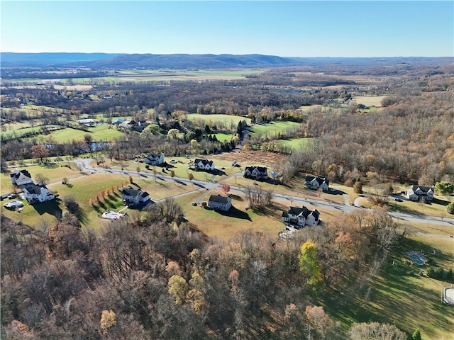 bird's eye view with a rural view