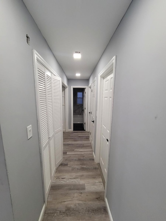 hallway featuring light hardwood / wood-style floors