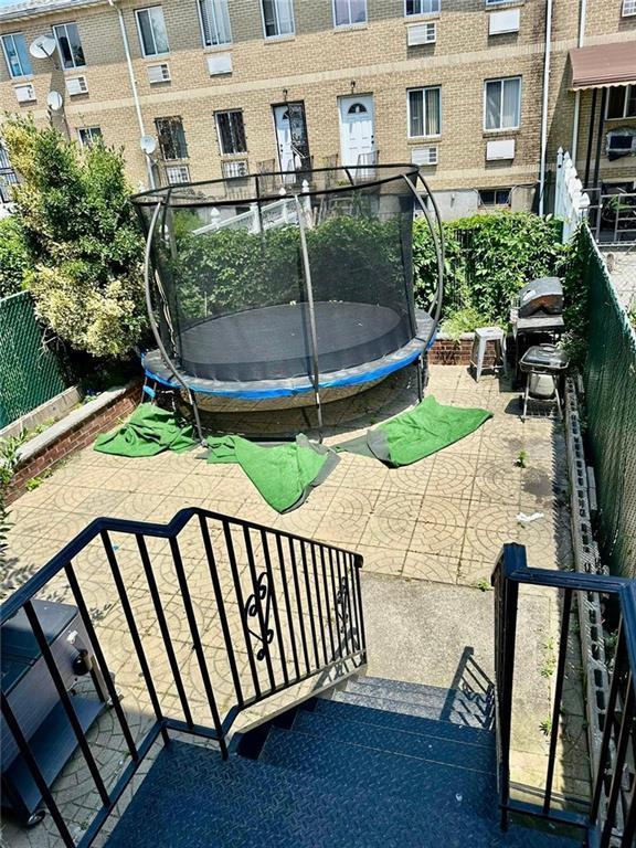 view of patio / terrace featuring a trampoline