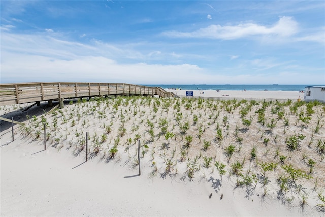 water view featuring a beach view