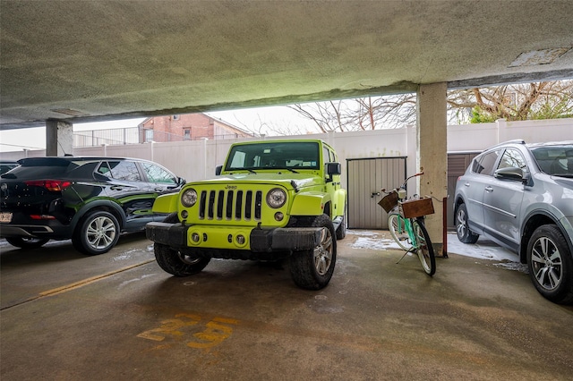 view of garage