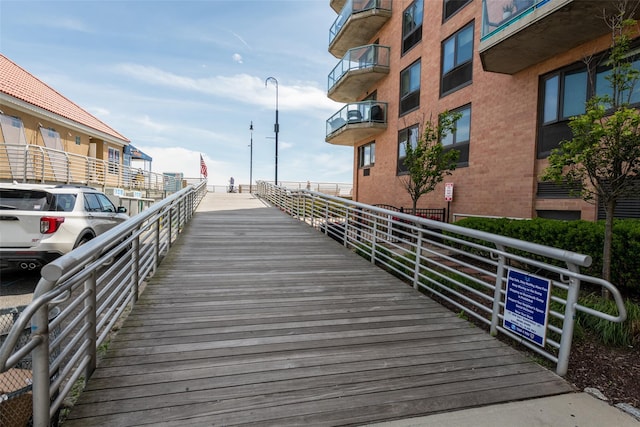 view of dock area