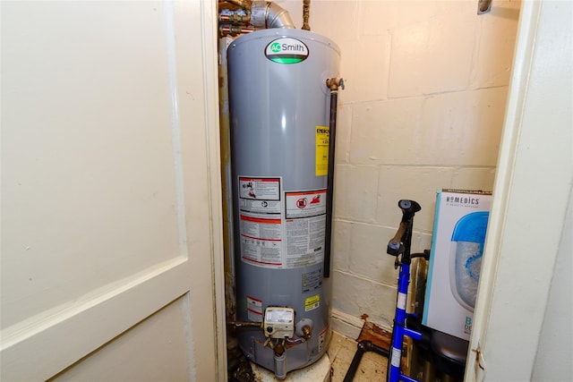 utilities featuring gas water heater