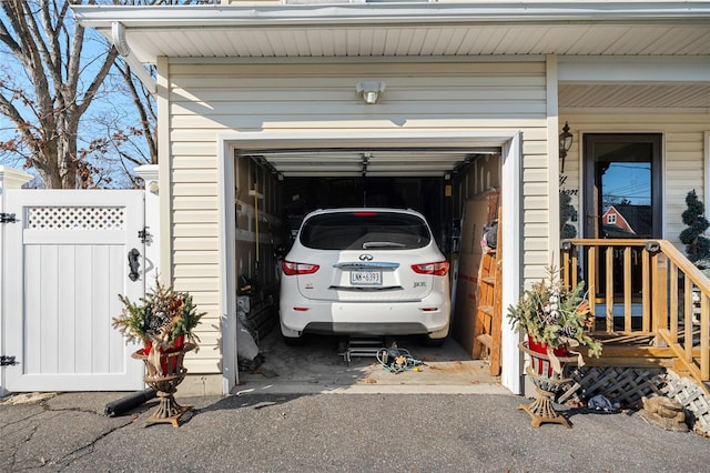 view of garage