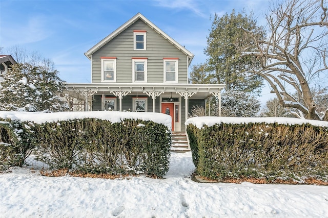 view of front of property with covered porch