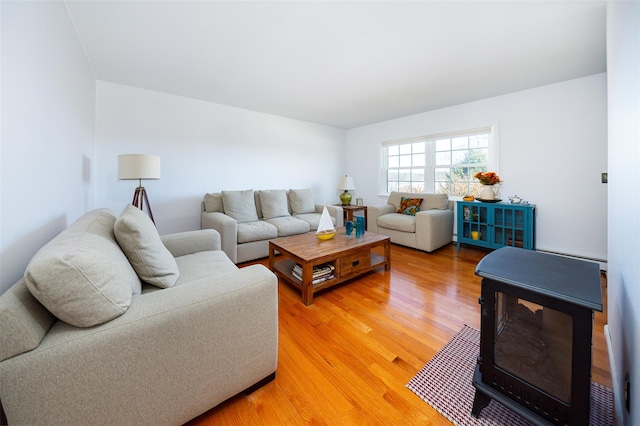 living room with wood finished floors