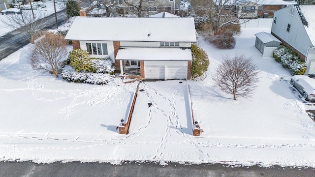 view of snowy aerial view