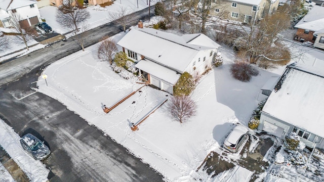 view of snowy aerial view