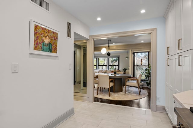 view of tiled dining space