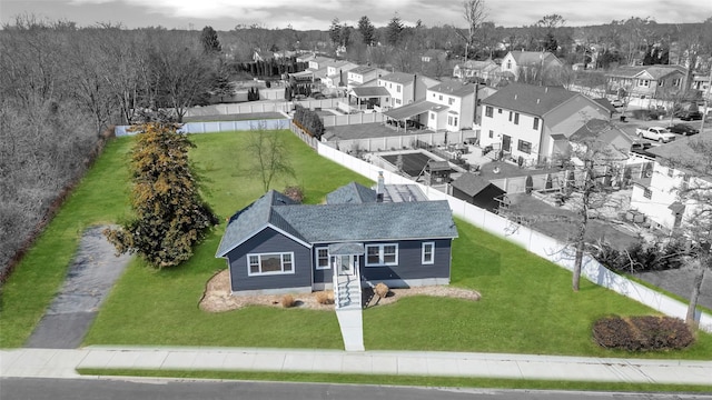 drone / aerial view with a residential view