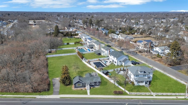 aerial view with a residential view