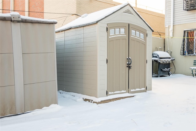 view of snow covered structure