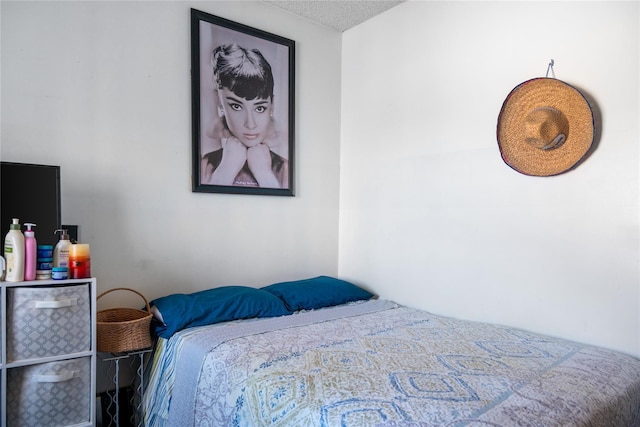 bedroom with a textured ceiling