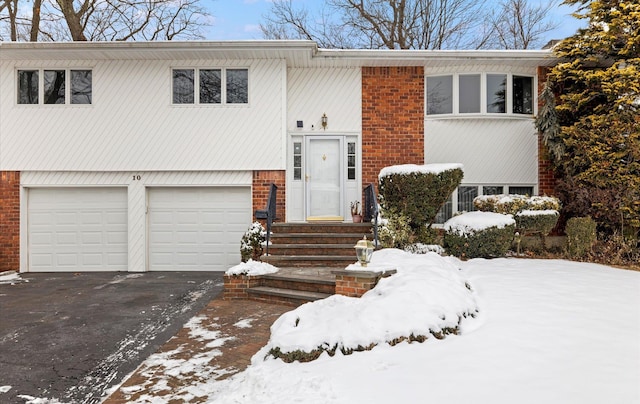 bi-level home with a garage