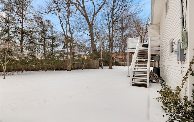 view of snowy yard