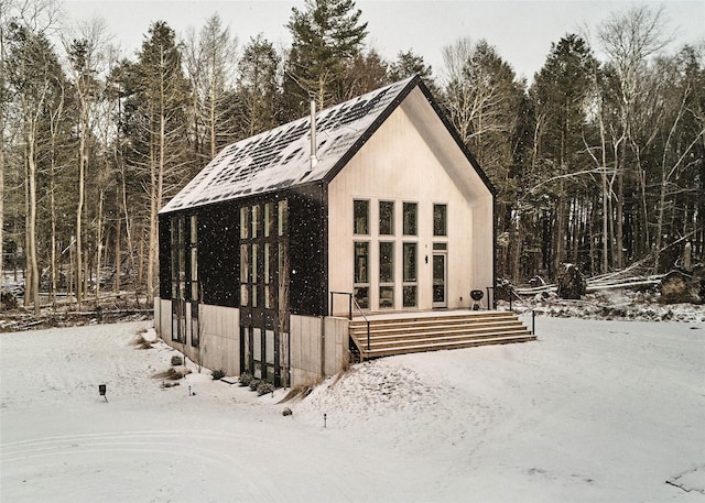 view of snow covered structure