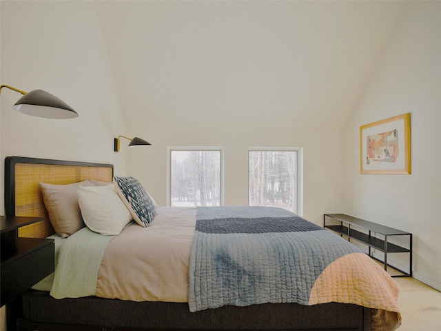 bedroom with light wood-type flooring