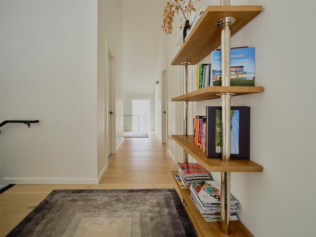 hall featuring light wood-type flooring