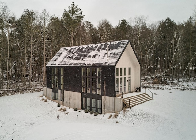 view of snow covered structure