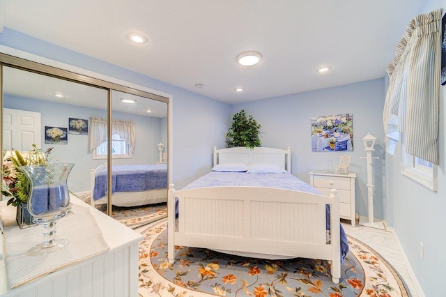 161 Barker Rd, Glen Spey, NY 12737 - bedroom with recessed lighting, baseboards, and a closet