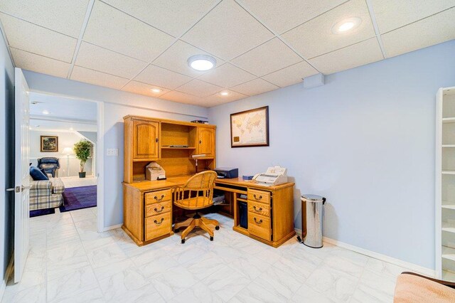 161 Barker Rd, Glen Spey, NY 12737 - office featuring light marble finish flooring and recessed lighting