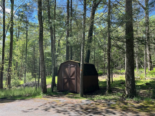 161 Barker Rd, Glen Spey, NY 12737 - view of shed featuring a view of trees