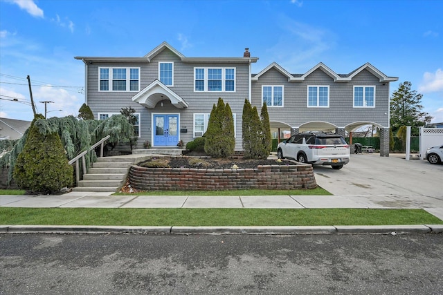 view of front of house with a carport