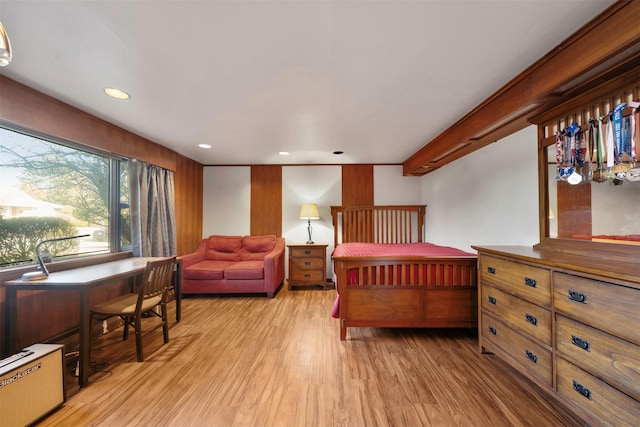 bedroom featuring light wood-type flooring