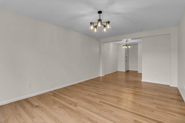 601 Kappock St Unit 3P, Bronx, NY 10463 - unfurnished room featuring light hardwood / wood-style flooring and a notable chandelier