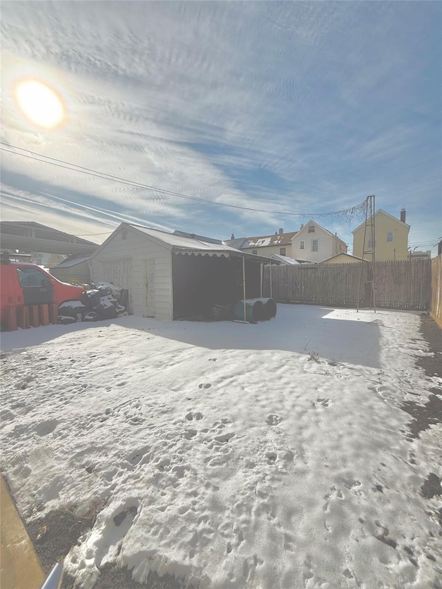 view of snowy yard